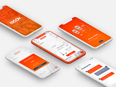 MOOV - SCOOTER SHARING UX/UI app branding design illustration minimal ux