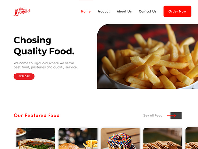 LiyaGold Restaurant Landing page