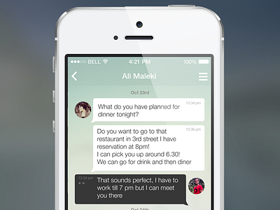 Chat View chat clean detail ios7 messaging soft ui