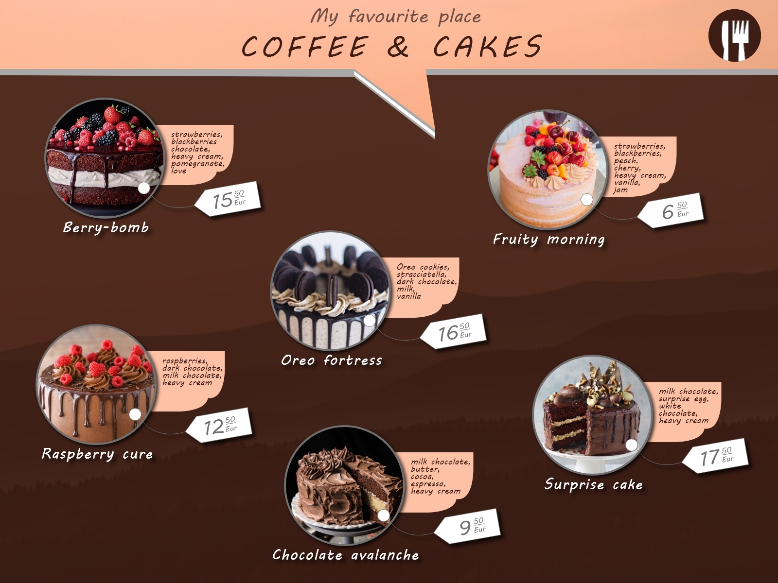 COFFEE & CAKES pricing menu by Matej Uhlík on Dribbble