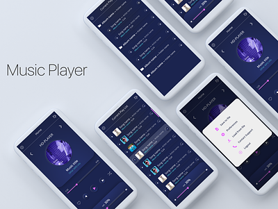 Music Player app mobile music app music player ui xd
