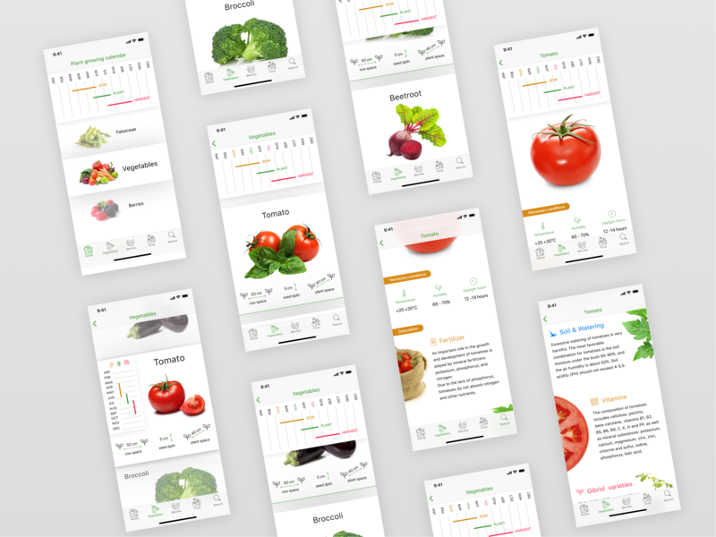 App for planting vegetables by Volha on Dribbble
