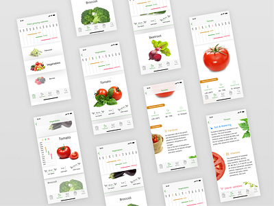 App for planting vegetables app app ui ios mobile ui vegetables web web design xd