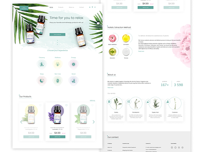 Landing Page - Essential oils aromatherapy clean essential oils landing page natural oil product ui web web design website xd