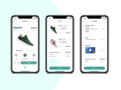 A mobile application to create the perfect pair of sneakers app app ui e commerce app mobile sneakers ui web design xd