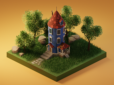 Moomin's House 3d 3d design 3d illustration blender design graphic design illustration