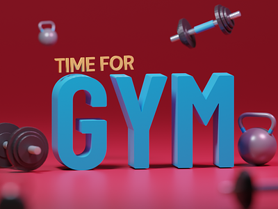 Time For Gym 3d 3d design 3d illustration blender design graphic design illustration typography