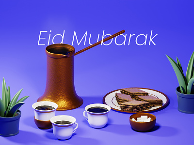 Eid Mubarak 3d 3d design 3d illustration blender branding design graphic design illustration typography