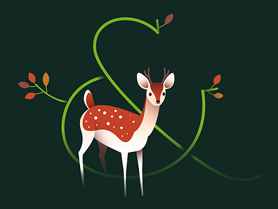 Ampersand Deer illustration vector