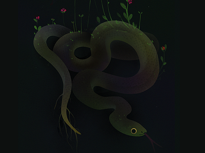 Snake with sprouts illustration snake vector