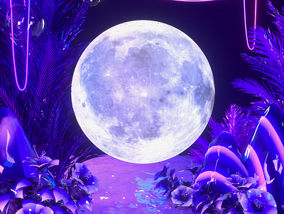 Moon Night 3d 3d art art artwork c4d design graphicdesign illustration modeling