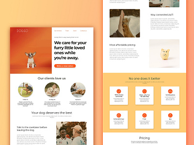 Doggo - Design Assignment part 1 adobexd landing page design webdesign