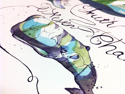 Whale watercolor series