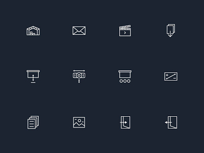 Menu icon set design icon icons menu outline projection set video web