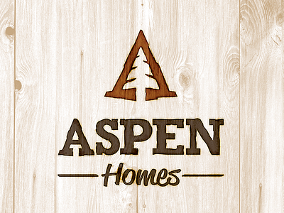 Aspen Homes Logo aspen brand brown burnt copper homes identity logo orange rustic tree wood