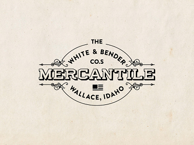 White & Bender Mercantile - Identity 1800s 1900s antique identity logo mercantile old store storefront timeless vintage