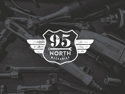 95 North - Branding 1950s 95 north branding distressed grunge identity logo mechanics north retro