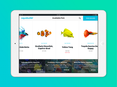 Aquabuildr - Fish Pairing App