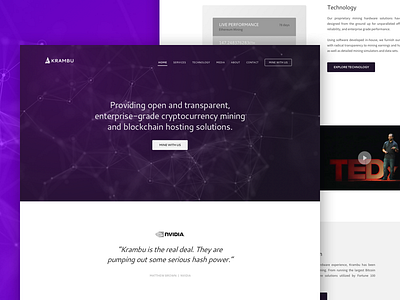 Krambu Crypto Mining - Website Wireframe