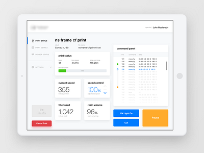 Robot Control Interface - Print Status