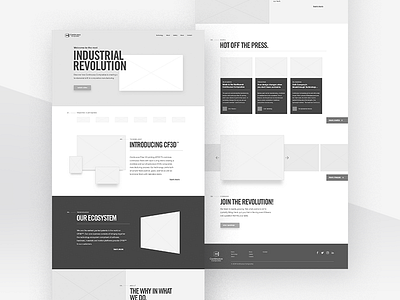 Continuous Composites Website v2 - Home Wireframing blocking desktop grid home page offset website website animation wireframing