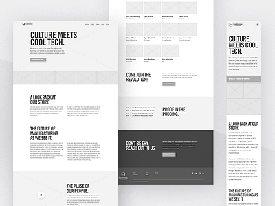 Continuous Composites Website v2 - About Wireframing about blocking desktop mobile website wireframing