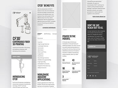 Continuous Composites Website v2 - Tech Mobile Wireframing adaptive blocking mobile responsive technology website wireframe wireframing