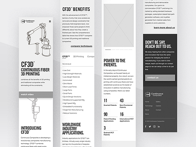 Continuous Composites Website v2 - Tech Mobile Wireframing