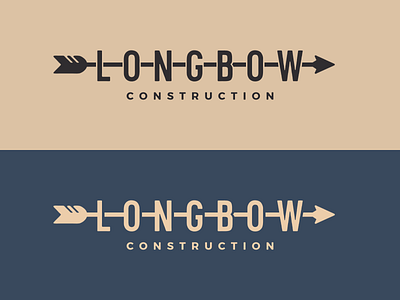 Longbow Construction - Arrow Rebound arrow blue brown construction gap gold identity logo longbow rebound redesign tan