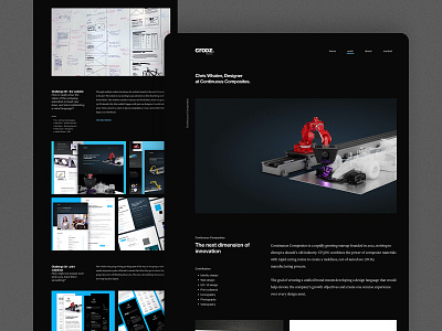 WIP: Personal Website Project Page black cf3d continuous composites dark interface personal portfolio portfolio site site website work in progress