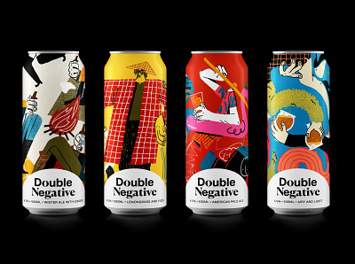 Double Negative Brewery beer beer label brand illustration design illustrated packaging illustration packaging packagingdesign