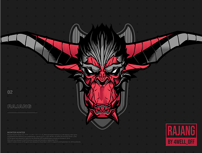Rajang dragon illustration monster monster hunter tshirt design vector vectorillustration