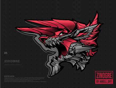 Zinogre animal design dragon illustration monster monster hunter tshirt tshirt design vectorillustration