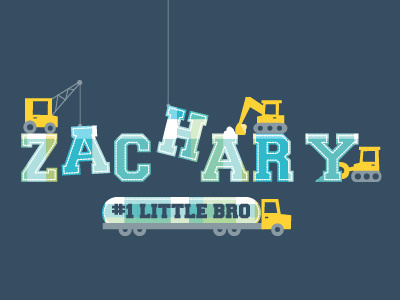 Zachary build bulldozer children construction crane dirt illustration kids little brother pattern plaid truck vector zachary