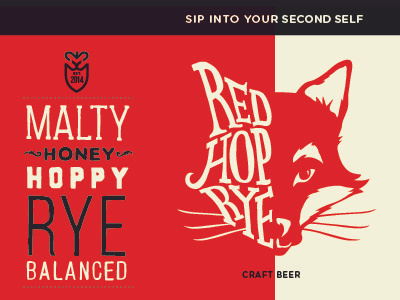 Second Self - Red Hop Rye adrenaline atlanta branding craft beer design honey hoppy illustration packaging red hop rye second self brewery