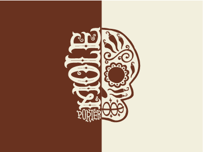 Second Self Mole Porter art beer label craft beer drink local hand lettering illustrated type logo mole porter second self beer sugar skull vector