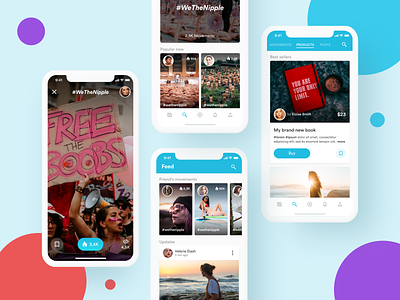 Social Mobile App dashboard instagram messaging mobile post snapchat social stories tiktok