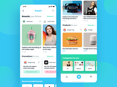 Social App for Brands blue brand dashboard feed post profile social