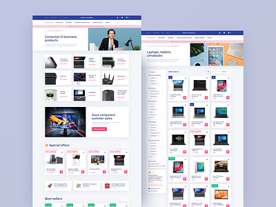 E-Commerce Website UI cart desktop e comerce electronic retail shop tech website