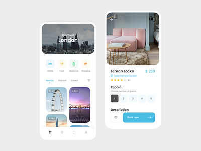 Travel Mobile App app card category discover london mobile travel ui ux