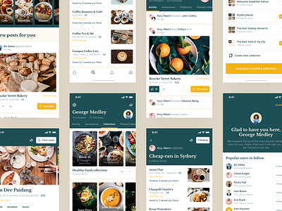 Restaurants Nearby Mobile App app bookmark design discover interesting mobileapp place places sharing ui uiux ux visit