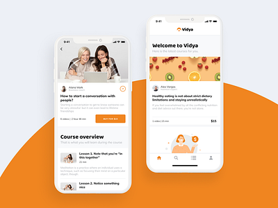 Learning Platform App UI app design learning orange ui ux vidya