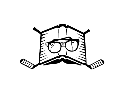 Hockey Reader glasses hockey illustration logo sticks