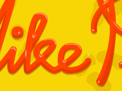 K E illustration ketchup lettering