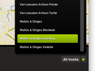 All Trucks button css selected widget
