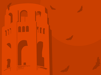 Coit Tower halloween illustration signage