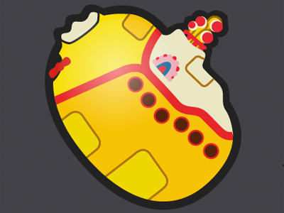 Yellow Submarbeen bean icon submarine