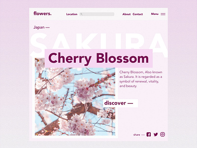 Cherry Blossom Landing Page desiger design flat illustration landing page photoshop sketch ui ux web design website