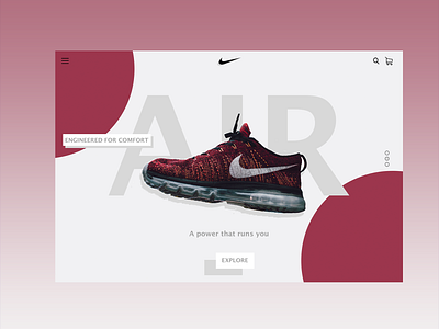 Nike Landing Page Concept app branding desiger design flat illustration landing page minimal photoshop sketch ui ux vector web design website