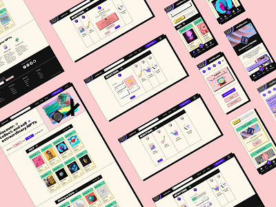 NFT page design 80s 90s art design illustration mobile nft pastel refresh retro screens ui ui design ui ux web webdesign